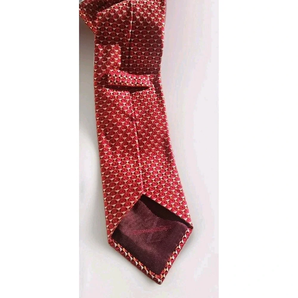 Ermenegildo Zegna Red Jacquard men's Silk Tie necktie‎ designer luxury
